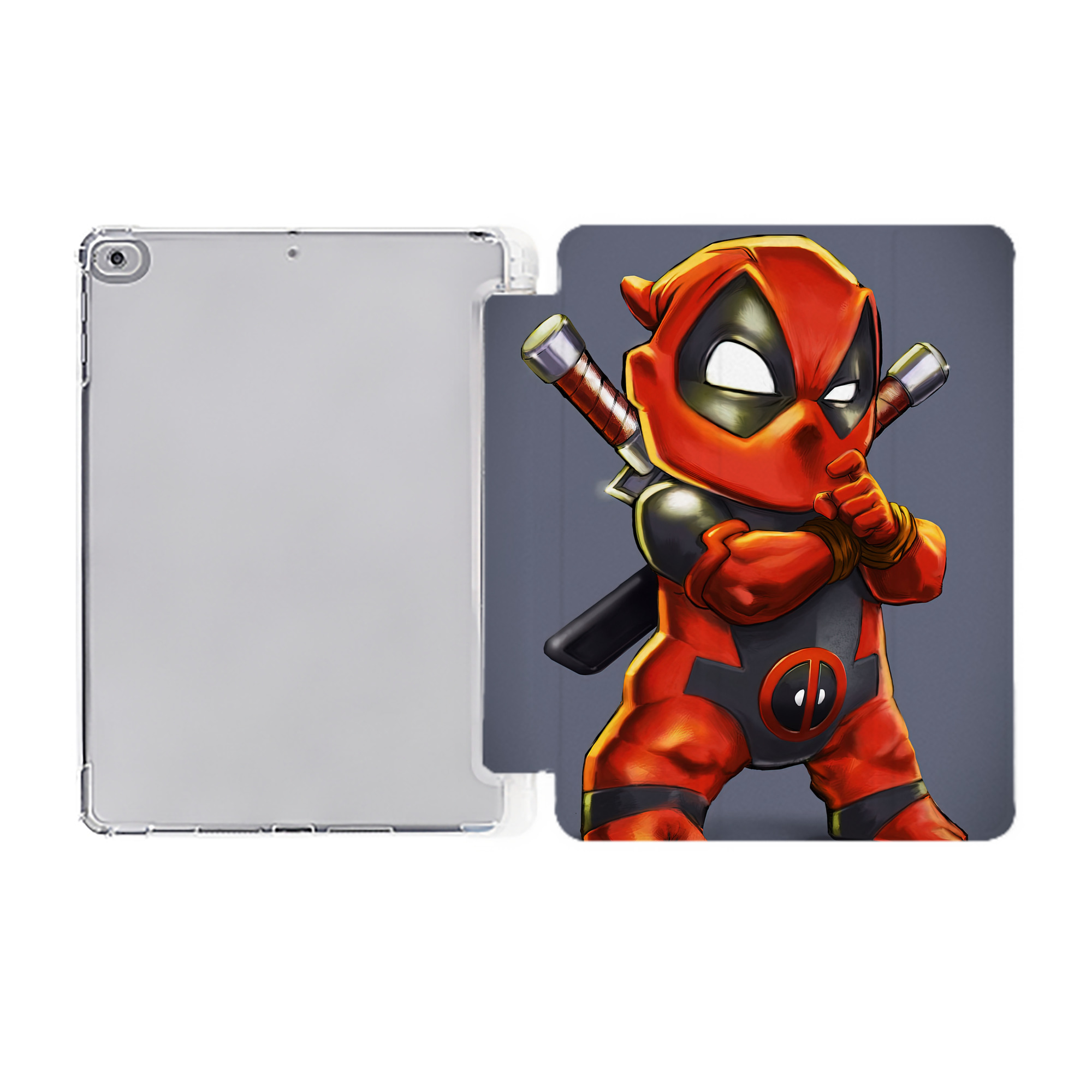 （画像用） Deadpool デッドプール IPad ケース ペン収納付き 三つ折りスタンド PUレザー×シリコン 対応機種9.5/10.5/10.9インチ